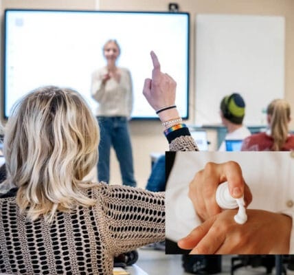 Krankgeschriebene Lehrerin Handcreme