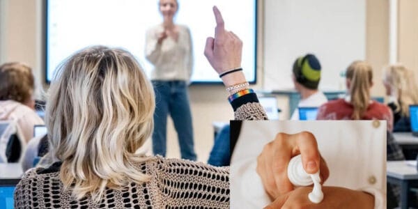 Krankgeschriebene Lehrerin Handcreme
