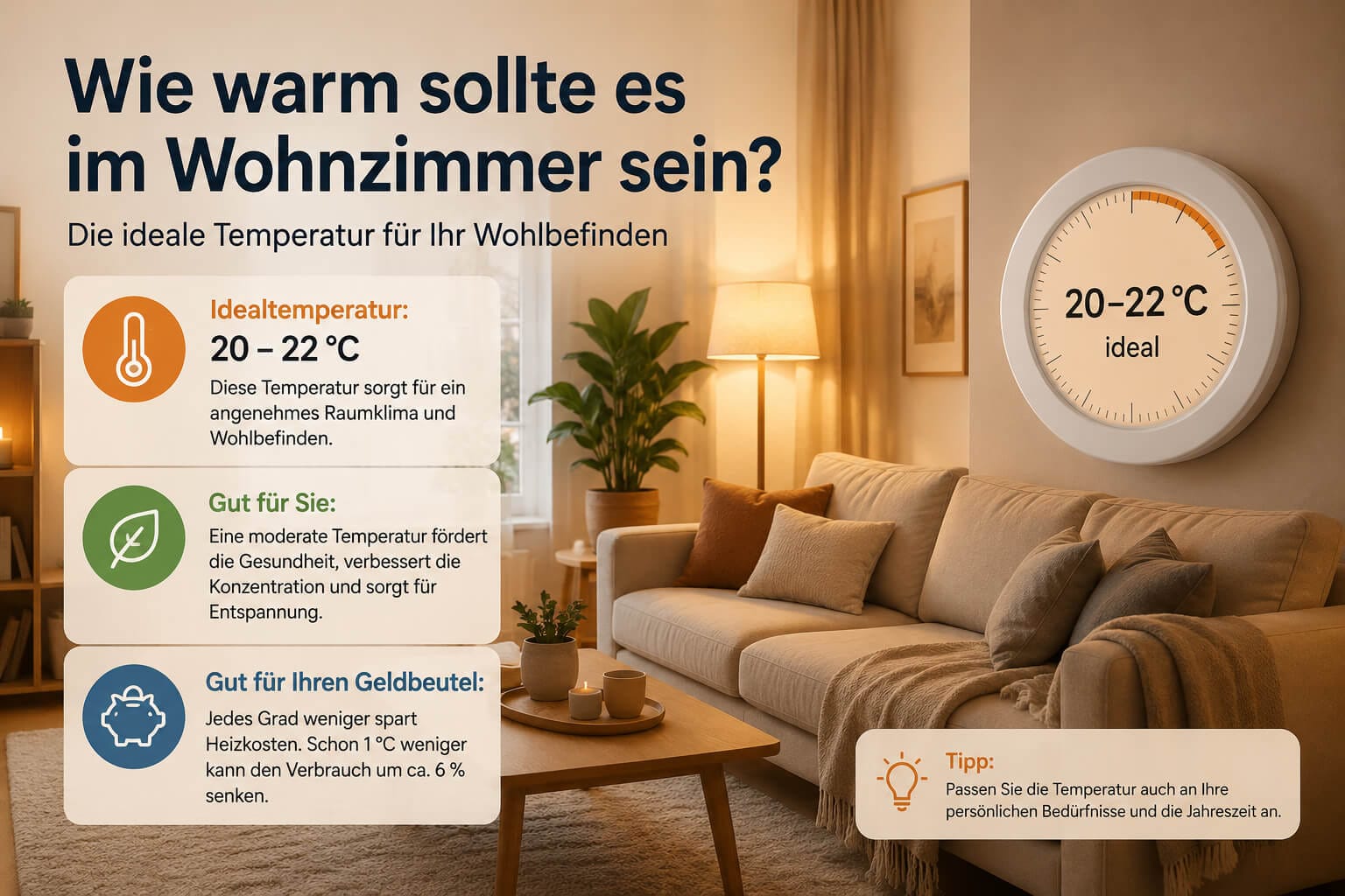 Wie warm sollte es im Wohnzimmer sein