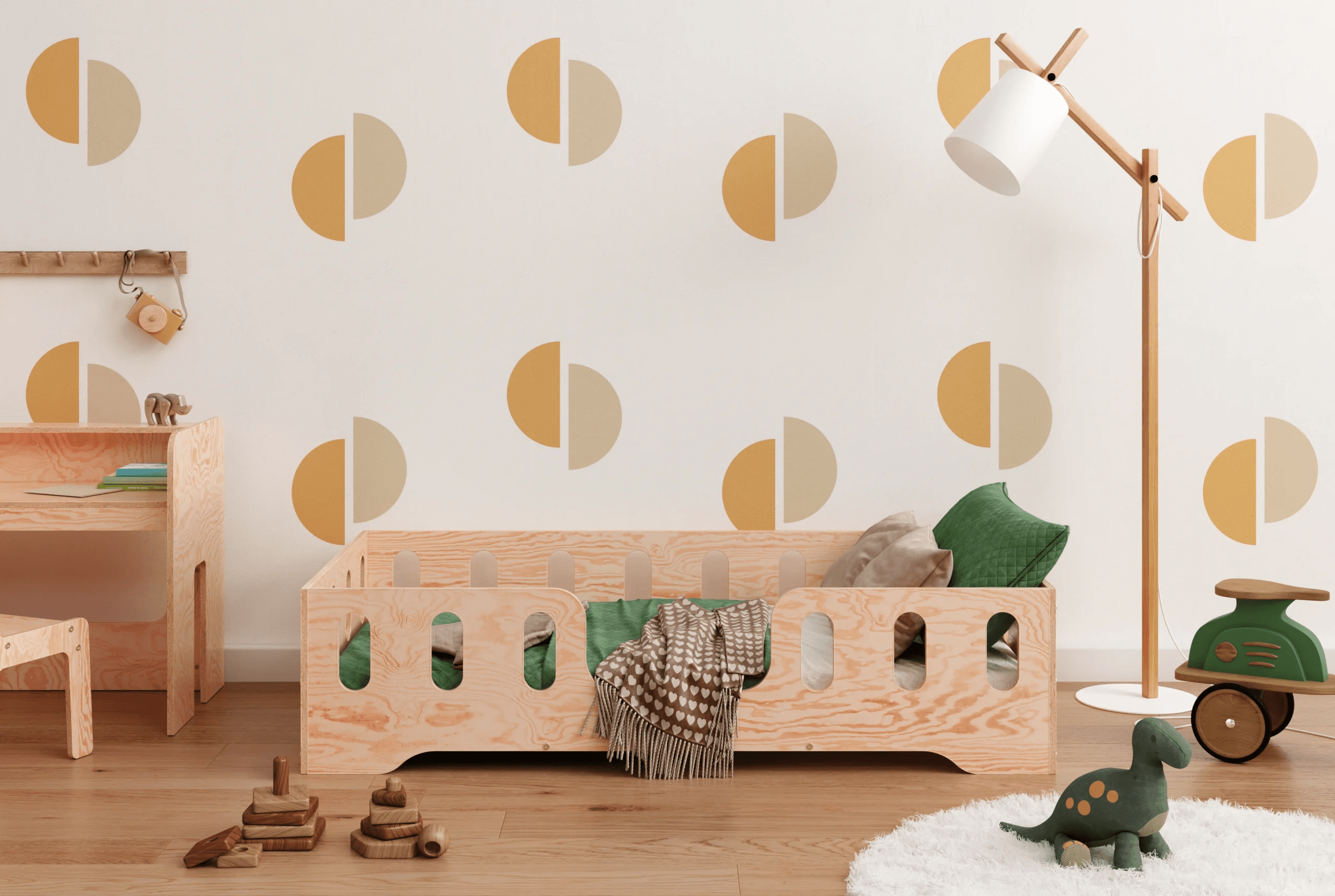 Bodenbett 140x200 mit Rausfallschutz